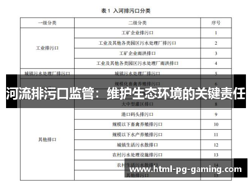 河流排污口监管：维护生态环境的关键责任